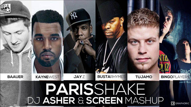 Baauer vs KW & Jay Z vs Busta vs Tujamo vs Bingo P - PARIS SHAKE (DJ ASHER & SCREEN MASHUP)