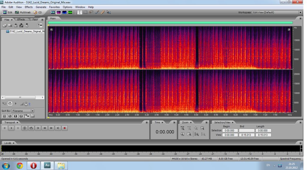 Kings flac. Adobe Audition 2014. Спектр аудиофайла.