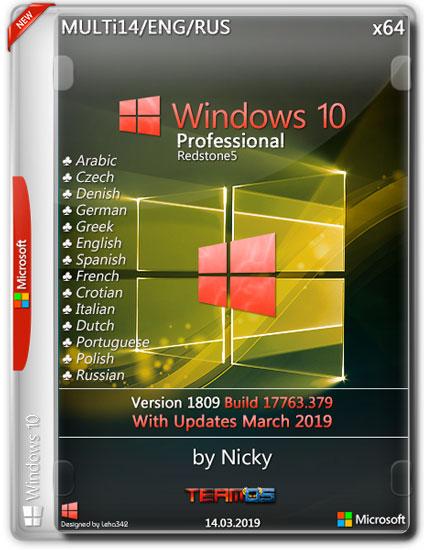 Windows 10 Pro x64 1809.17633.379 by Nicky (MULTi14/ENG/RUS/2019)