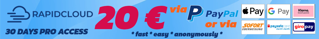 Special Promo Offer for RapidCloud.cc - Get 31 Days Premium Pro for 20 Euro only!